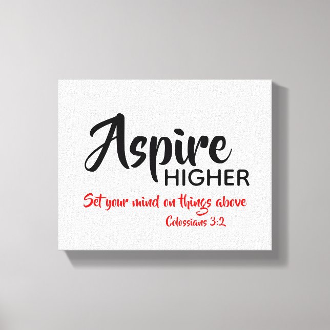 ASPIRE HIGHER Inspirational Christian Scripture Canvas Print (Front)