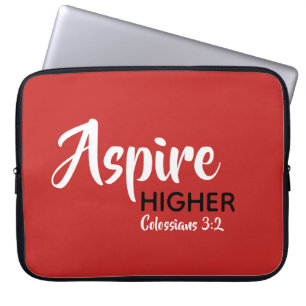ASPIRE HIGHER Inspirational Christian Scripture Laptop Sleeve