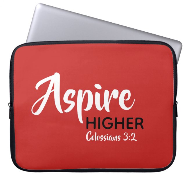 ASPIRE HIGHER Inspirational Christian Scripture Laptop Sleeve (Front)