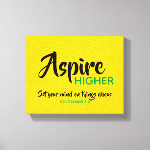 ASPIRE HIGHER Inspirational Scripture Christian Canvas Print
