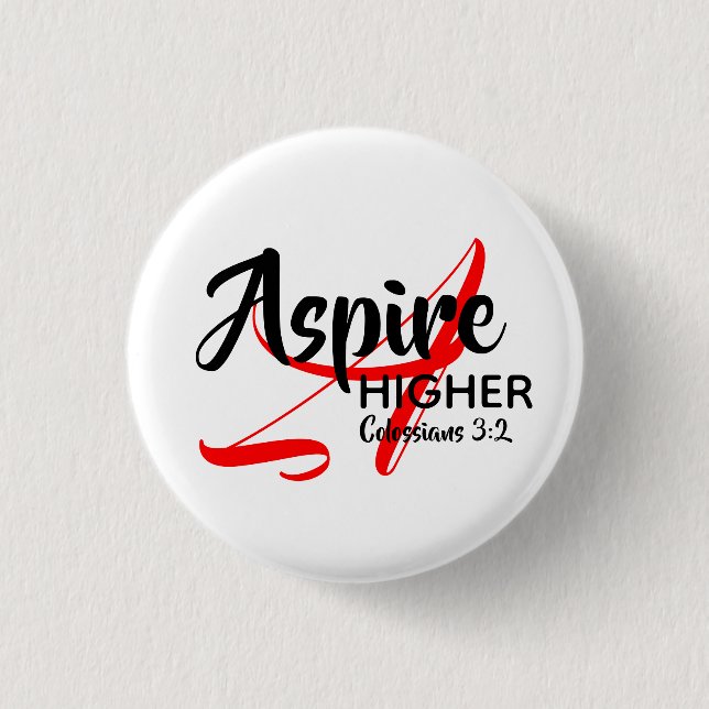 ASPIRE HIGHER Inspire Monogram Christian 3 Cm Round Badge (Front)