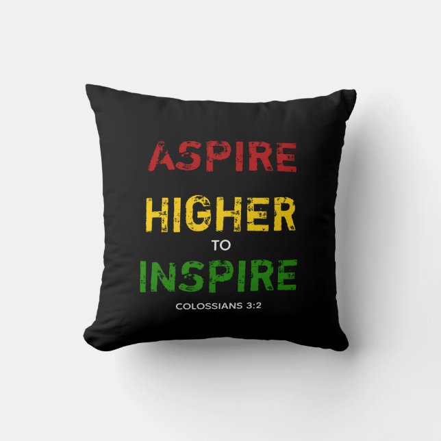 ASPIRE HIGHER Motivational Cushion (Front)
