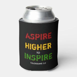 ASPIRE HIGHER TO INSPIRE BHM Motivational Can Cooler