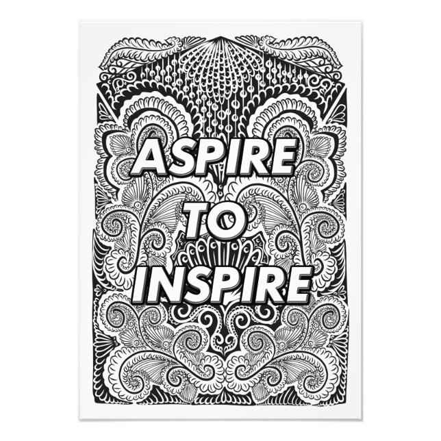 ASPIRE TO INSPIRE - Positive Statement Quote Photo Print (Front)