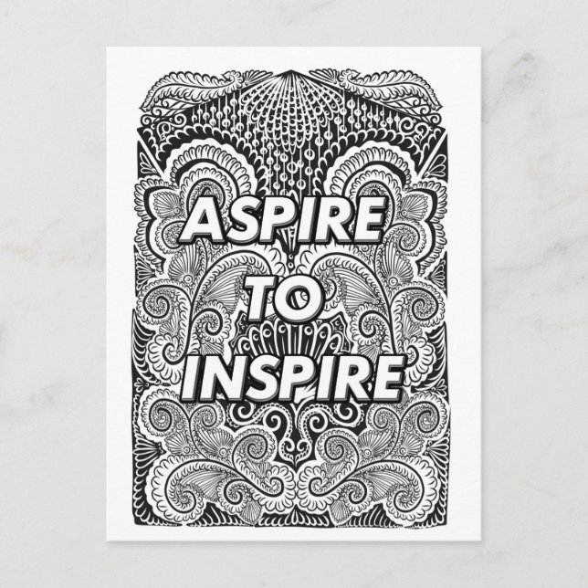 ASPIRE TO INSPIRE - Positive Statement Quote Postcard (Front)