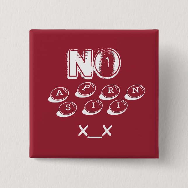 aspirin sensitivity/allergy 15 cm square badge (Front)