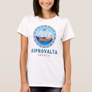 Asprovalta, Greece Greek Ship Design Women's T-Shirt