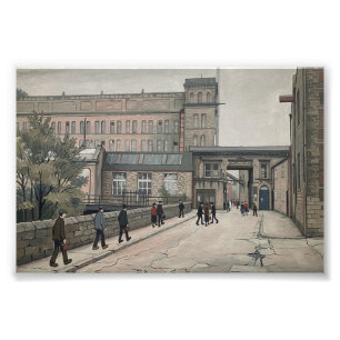 Asquith Bottom Mills Sowerby Bridge in Lowry Style Photo Print