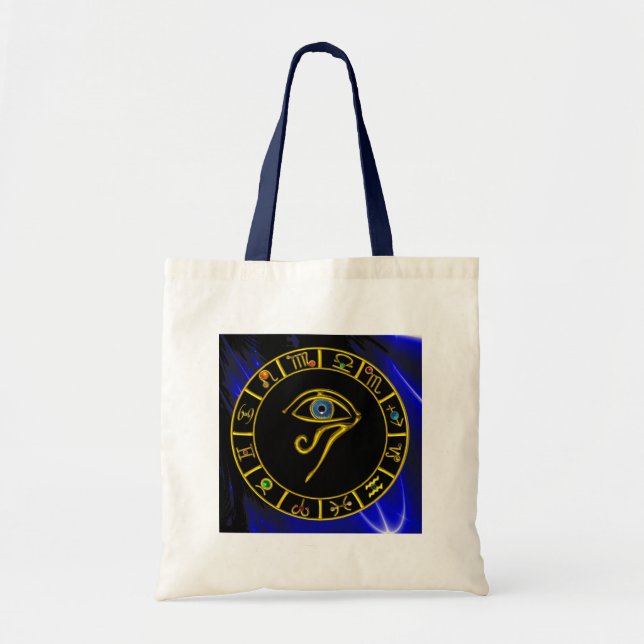 ASRAL HORUS EYE ,BLUE TALISMAN /Astrology Chart Tote Bag (Front)