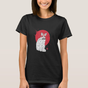 Assasinn Cat With Kitsune Mask T-Shirt