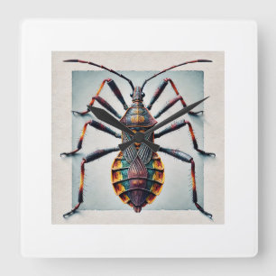 Assassin Bug 260924IREF222 - Watercolor Square Wall Clock