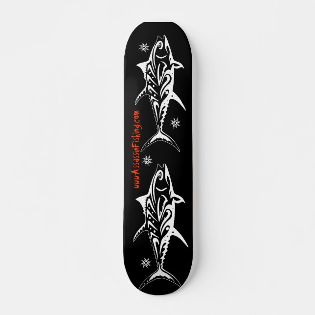 Assassin Fishing - Tribal Black Skateboard (Front)
