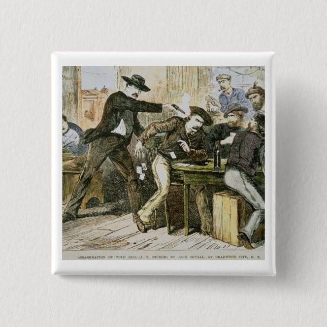 Assassination of 'Wild Bill' (W.B. Hickok) by Jack 15 Cm Square Badge (Front)
