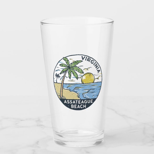 Assateague Beach Virginia Vintage  Glass (Front)