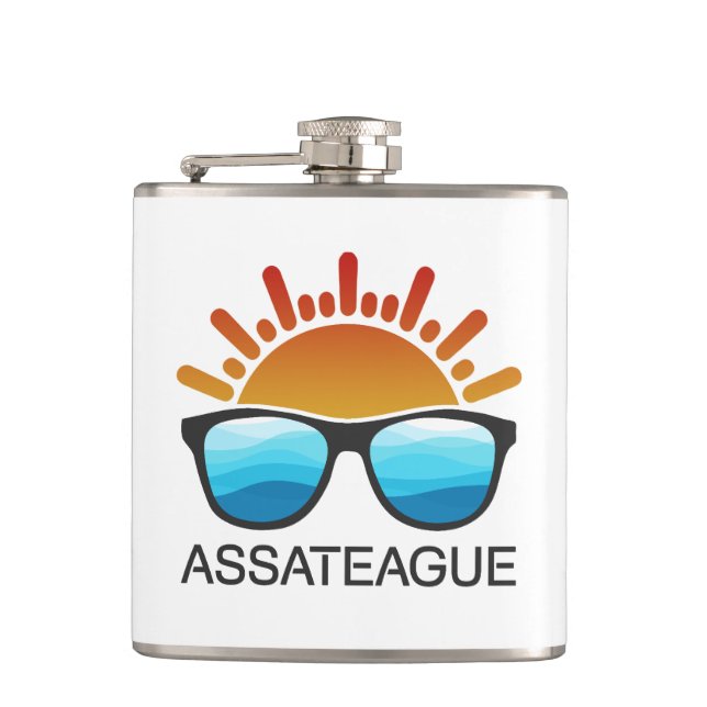 Assateague Island Maryland Virginia Sunglasses Hip Flask (Front)