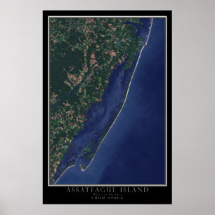 Assateague Island National Seashore From Space Poster