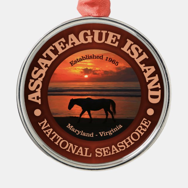 Assateague Island National Seashore Metal Tree Decoration (Front)