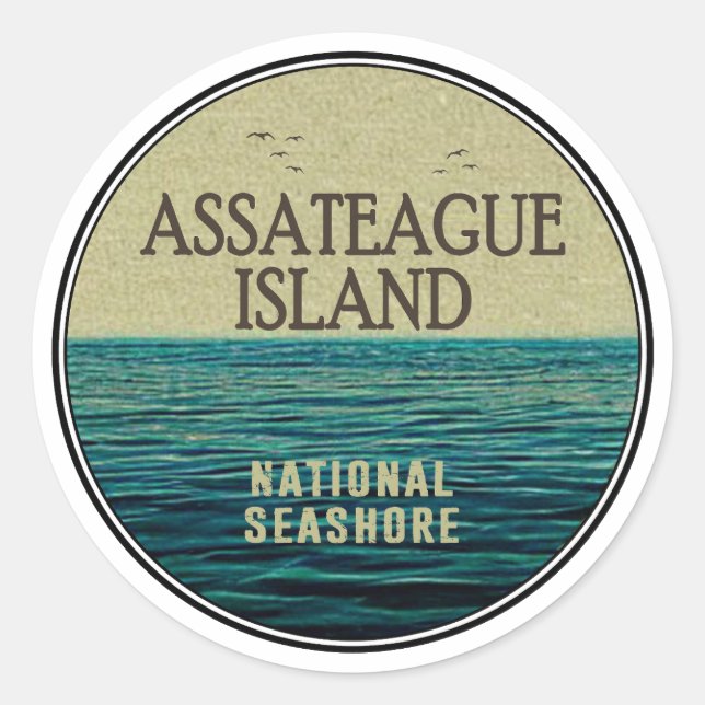 Assateague Island National Seashore Ocean Birds Classic Round Sticker (Front)