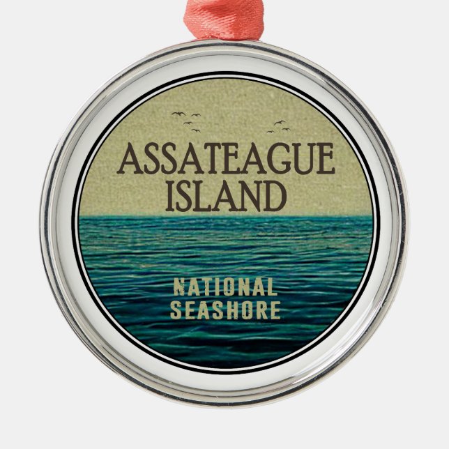 Assateague Island National Seashore Ocean Birds Metal Tree Decoration (Front)