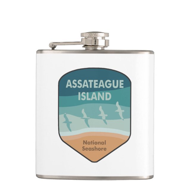 Assateague Island National Seashore Seagulls Hip Flask (Front)