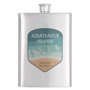 Assateague Island National Seashore Seagulls Hip Flask