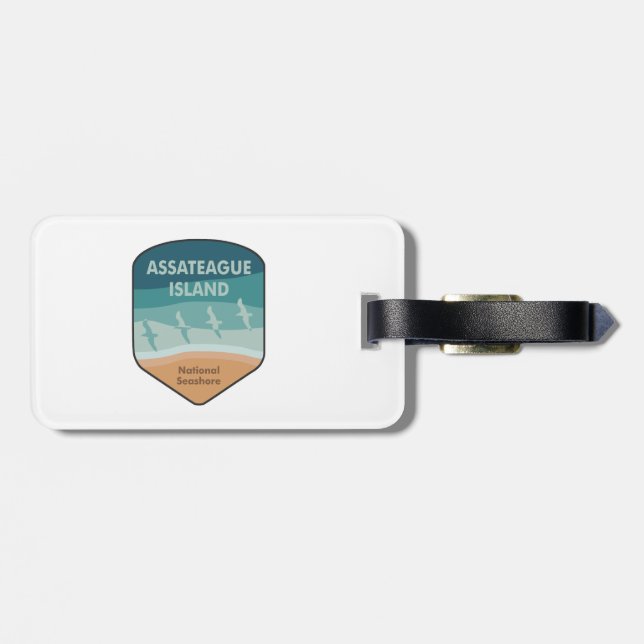 Assateague Island National Seashore Seagulls Luggage Tag (Back Horizontal)