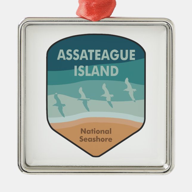 Assateague Island National Seashore Seagulls Metal Tree Decoration (Front)