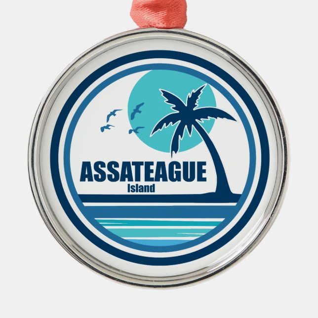 Assateague Island Palm Tree Birds Metal Tree Decoration (Front)