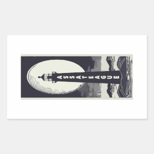 Assateague Lighthouse Virginia Moon Rectangular Sticker