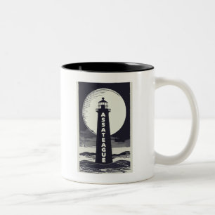 Assateague Lighthouse Virginia Moon Two-Tone Coffee Mug