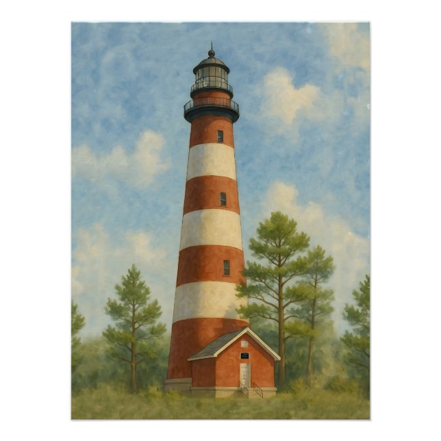 Assateague Lighthouse Watercolor Poster (Front)