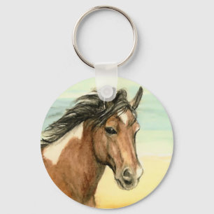 "Assateague Pony" Horse Art Keychain