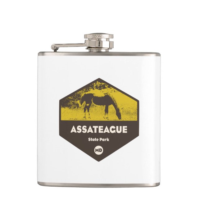 Assateague State Park Maryland Hip Flask (Front)