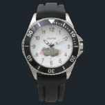 Assault Amphibious Vehicle (AAV) AAVP7A1 Watch<br><div class="desc">An illustration of the Assault Amphibious Vehicle (AAV) AAVP7A1 in front of the American flag for military enthusiasts. The vehicle has successfully participated in numerous conflicts around the world.</div>