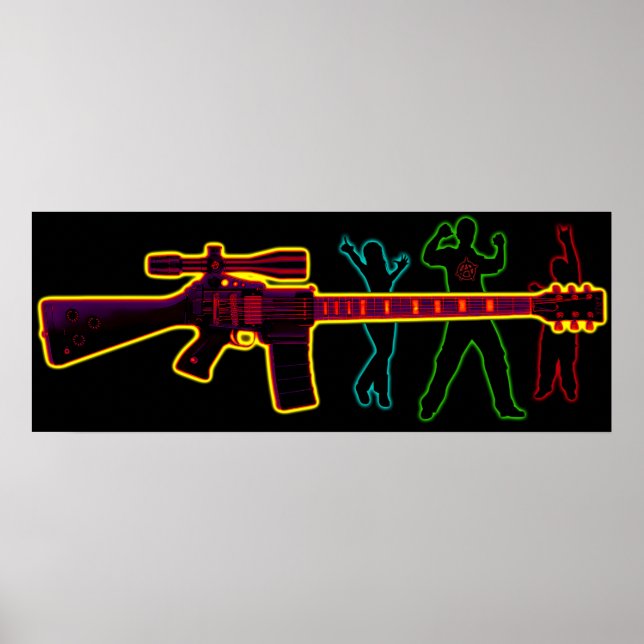 Assault Guitar Blacklight Poster (Front)