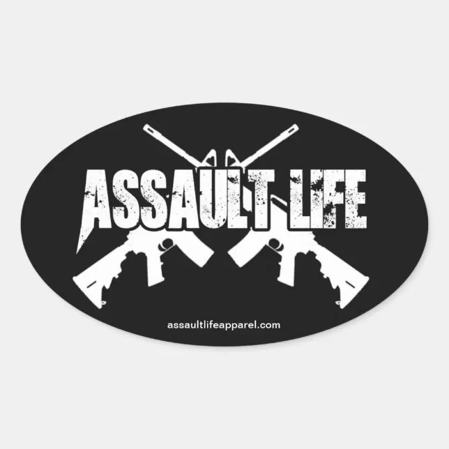 Assault Life - Old School AR Oval Sticker | Zazzle