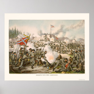 Assault on Fort Sanders by Kurz and Allison 1863 Poster
