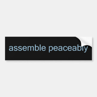 Assemble Peaceably - Bumper Sticker - black/blue