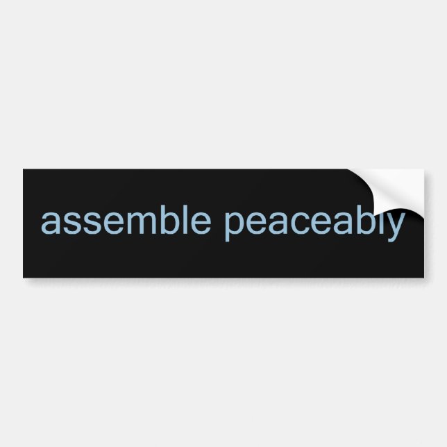 Assemble Peaceably - Bumper Sticker - black/blue (Front)