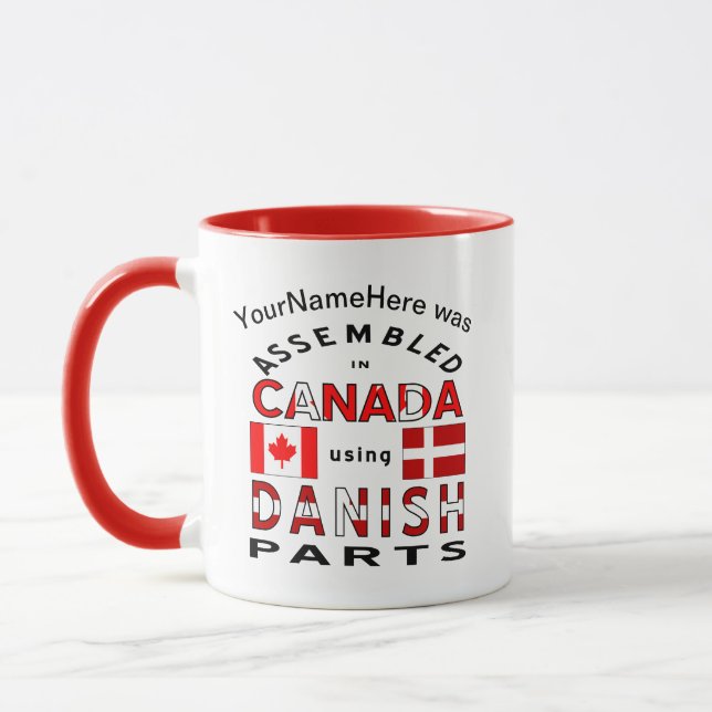 Assembled Canada with Danish Parts Customised Mug (Left)