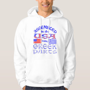 Assembled USA Using Greek Parts Humour Men's Hoodie