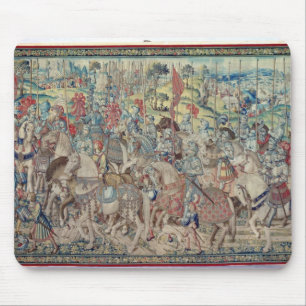 Assembling the Riders, from the tapestry of 'David Mouse Mat