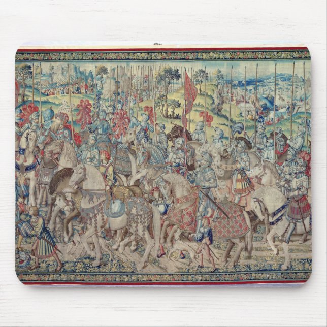 Assembling the Riders, from the tapestry of 'David Mouse Mat (Front)
