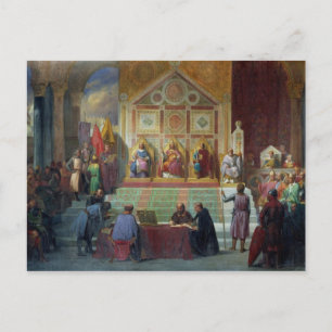Assembly of Crusaders in Ptolemais in 1148, 1840 Postcard