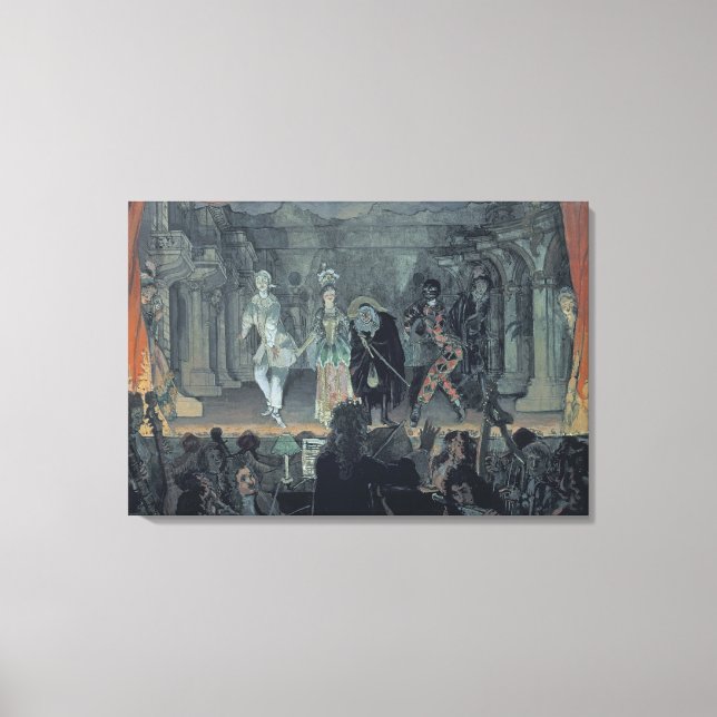 Assembly of Free Masons before the Initiation of a Canvas Print (Front)