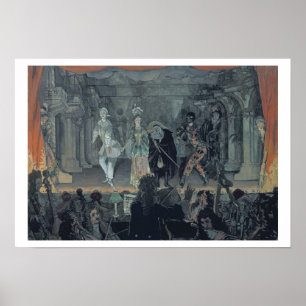 Assembly of Free Masons before the Initiation of a Poster