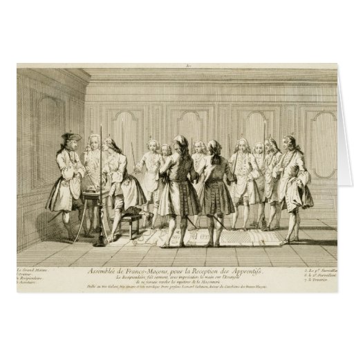 Image of Assembly of Free Masons to Initiate an Apprentice,