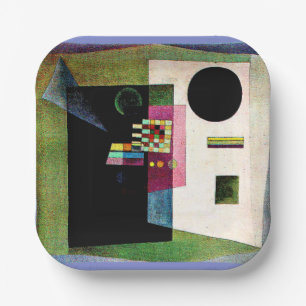 Asserting, abstract painting by Kandinsky, Paper Plate