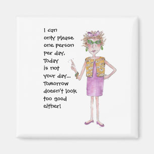 Assertive Woman Stern Lecture painted caricature M Magnet