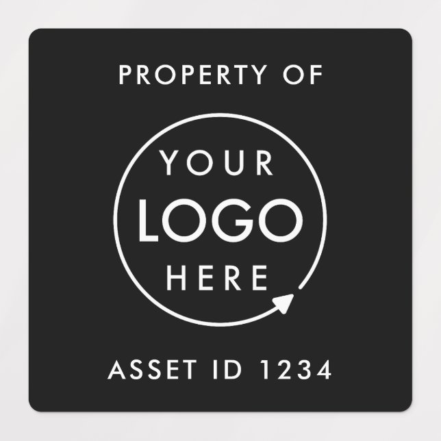 Asset ID Logo | Property of Company Business Black (Design 1)